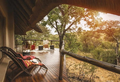 Private viewing deck overlooking Madikwe Game Reserve at Tuningi Safari Lodge