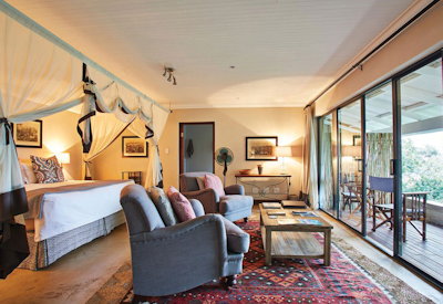 Refurbished luxury bedroom suite at Fugitives Drift Lodge KwaZulu-Natal Battlefields