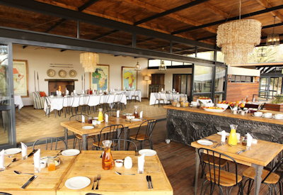 Gourmet dining room at Fugitives Drift Lodge KwaZulu-Natal Battlefields South Africa