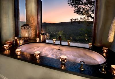 Private viewing deck overlooking Phinda Private Game Reserve at AndBeyond Phinda Rock Lodge