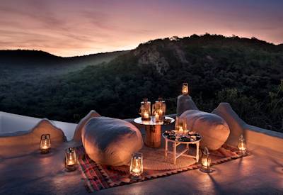 Sweeping views over Phinda Private Game Reserve and Lebombo Mountains from Phinda Rock Lodge