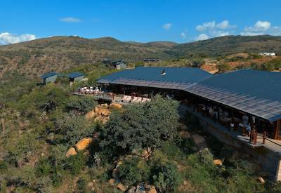 Panoramic views over Hluhluwe-Imfolozi National Park from Rhino Ridge Safari Lodge