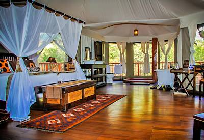 Luxury tented camp with classic safari ambience at Thula Thula Game Reserve Zululand