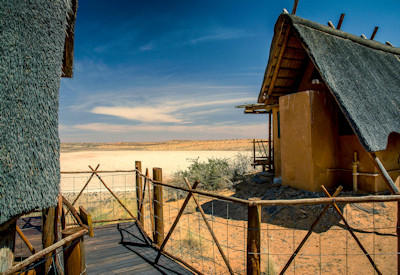 Views out over the nearby salt pan
