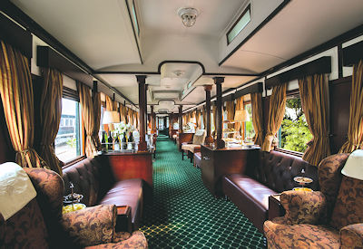 Rovos Rail lounge car interior afternoon tea Southern Cross luxury train safari
