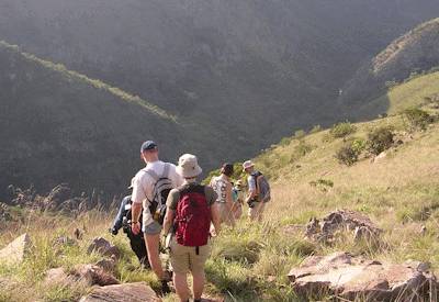Early morning game walk armed ranger Kruger private game reserve walking safari South Africa