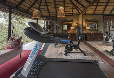 Private gym and spa facilities at the safari lodge