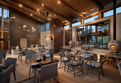 Spacious indoor dining room
