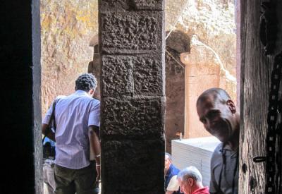 Lalibela Ethiopia rock-hewn passages carved granite underground corridor church pilgrims photography