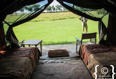 Governors Camp Kenya interior classic bush style fully functioning bathroom comfortable tented camp