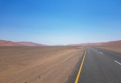 Driving to Sossusvlei Namibia Sesriem Canyon nearby attraction road photography