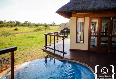 Jamala Madikwe private plunge pool villa outdoor shower Big Five waterhole views Madikwe South Africa