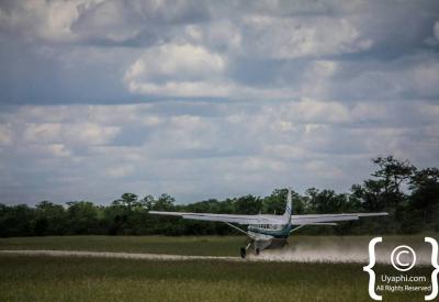 Makgadikgadi Pans salt pan aerial view light aircraft Botswana photography