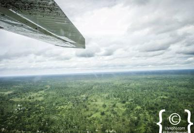 Makgadikgadi Pans salt pan aerial view light aircraft Botswana photography
