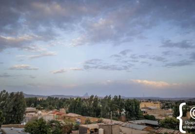 Town of Axum Ethiopia highland landscape surrounding ancient city photography