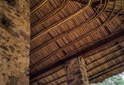Debre Birhan Selassie Church Gondar Ethiopia interior painted every square centimetre walls ceiling