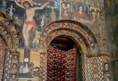 Debre Birhan Selassie Church Gondar Ethiopia Father Son Holy Spirit altar painting art photography