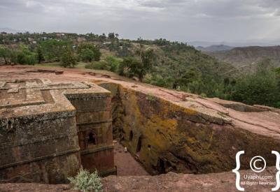 Bet Giyorgis Church Lalibela Ethiopia underground tunnel connection northern southern clusters