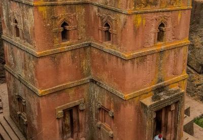 Bet Giyorgis Church Lalibela Ethiopia looking down roof cross Uyaphi photograph