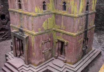 Bet Giyorgis Church Lalibela Ethiopia aerial view monolithic cross-top roof UNESCO photography