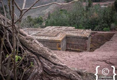 Bet Giyorgis Church Lalibela Ethiopia exterior uncovered freestanding rock-hewn church photography