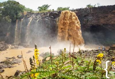 Blue Nile Falls Ethiopia rainbow mist waterfall base rainy season Bahir Dar photography
