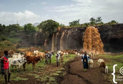 Blue Nile Falls Ethiopia dramatic plunge pool basin rainy season start photography