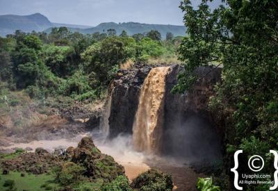 Blue Nile Falls Ethiopia rainbow mist waterfall base rainy season Bahir Dar photography