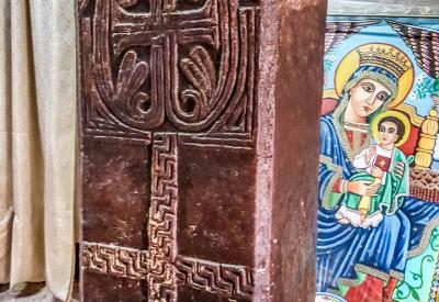 Lalibela Ethiopia Bete Medhane Alem largest rock church interior religious art
