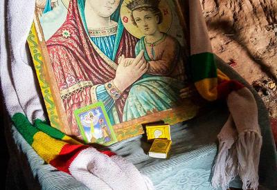 Ethiopian church manuscript illuminated ancient parchment religious art photography