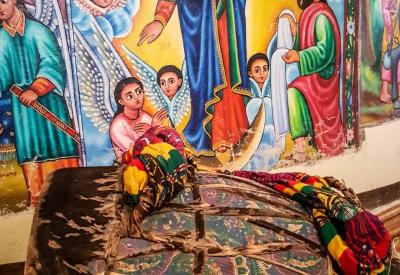 Ethiopian Orthodox ceremonial umbrella procession religious festival art photography