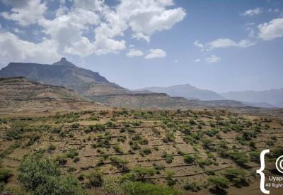 Simien Mountains Ethiopia Gelada baboon rocky escarpment scenery photography