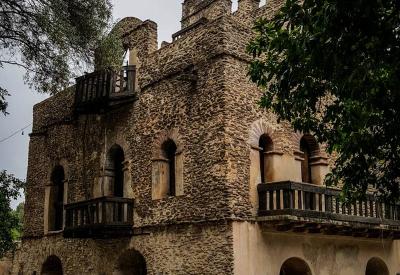 Fasilides Bath Gondar Ethiopia interior columns arched walkways 300-year architecture photography