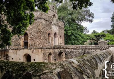 Fasilides Bath Gondar Ethiopia surrounding grounds trees gardens atmosphere photography