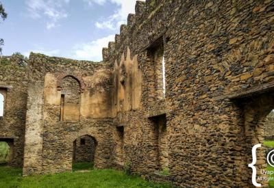 Fasil Ghebbi Gondar Castles Ethiopia Royal Enclosure interior courtyard stone walls photography