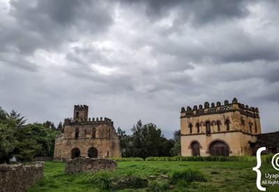 Fasil Ghebbi Gondar Ethiopia castle battlements dramatic highland sky photography Uyaphi
