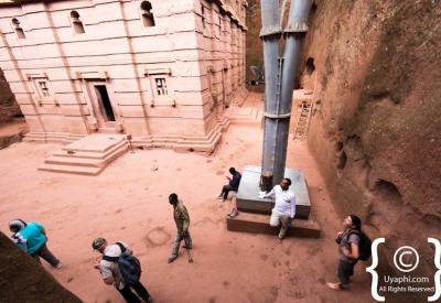 Lalibela Northern Cluster dramatic stone carved exterior granite northern Ethiopia photography