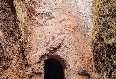 Lalibela Northern Cluster ancient carved pillars columns rock-hewn church Ethiopia photography
