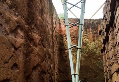 Lalibela Northern Cluster older churches rougher stone cutting skilled craftsmanship Ethiopia