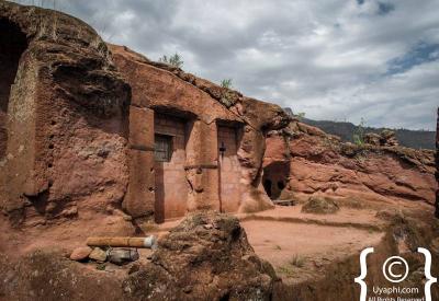 Lalibela Northern Cluster ancient carved pillars columns rock-hewn church Ethiopia photography