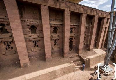 Lalibela Southern Cluster Biete Amanuel House Emmanuel carved solid granite Lalibela Ethiopia
