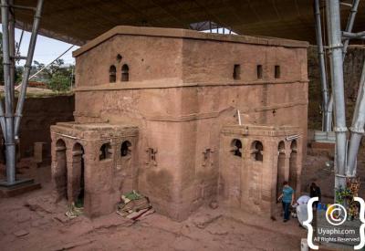 Lalibela Southern Cluster interior painted ceiling ancient fresco Ethiopia photography Uyaphi