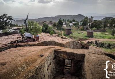 Lalibela Southern Cluster pilgrims white shema sacred devotion Ethiopia photography Uyaphi