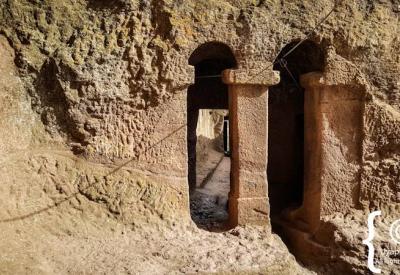 Lalibela Southern Cluster stone carved church exterior dramatic granite face Ethiopia photography