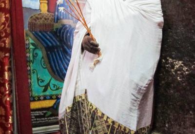 Ethiopian priest ancient manuscript parchment illuminated religious people photography