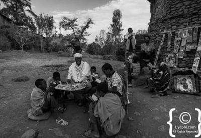 Ethiopian market vendor Gondar traditional goods Northern Historical Route photography