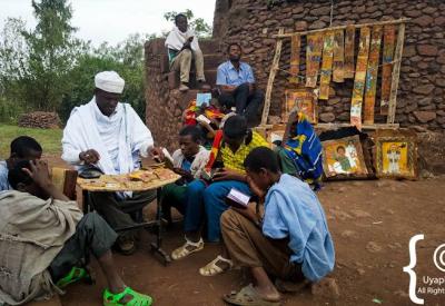 Ethiopian Orthodox monk stone monastery Lake Tana people photography Uyaphi