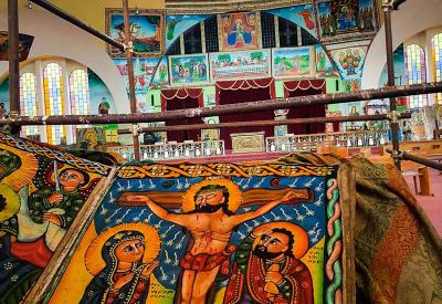 St Mary of Zion Church Axum Ethiopia exterior 1964 rebuilt version most sacred Ethiopia photography