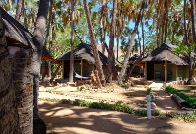 Omarunga Lodge swimming pool Kunene River views Epupa Falls Kaokoland Namibia