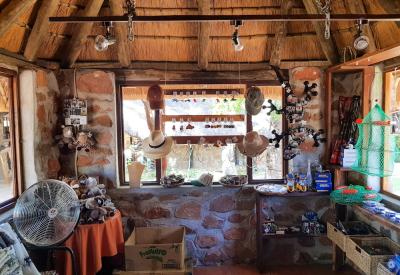 Omarunga Lodge bar area views Kunene River into Angola Epupa Falls Namibia